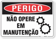 Placa Perigo Não Opere Em Manutenção