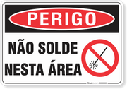 Placa Perigo Não Solde Nesta Área