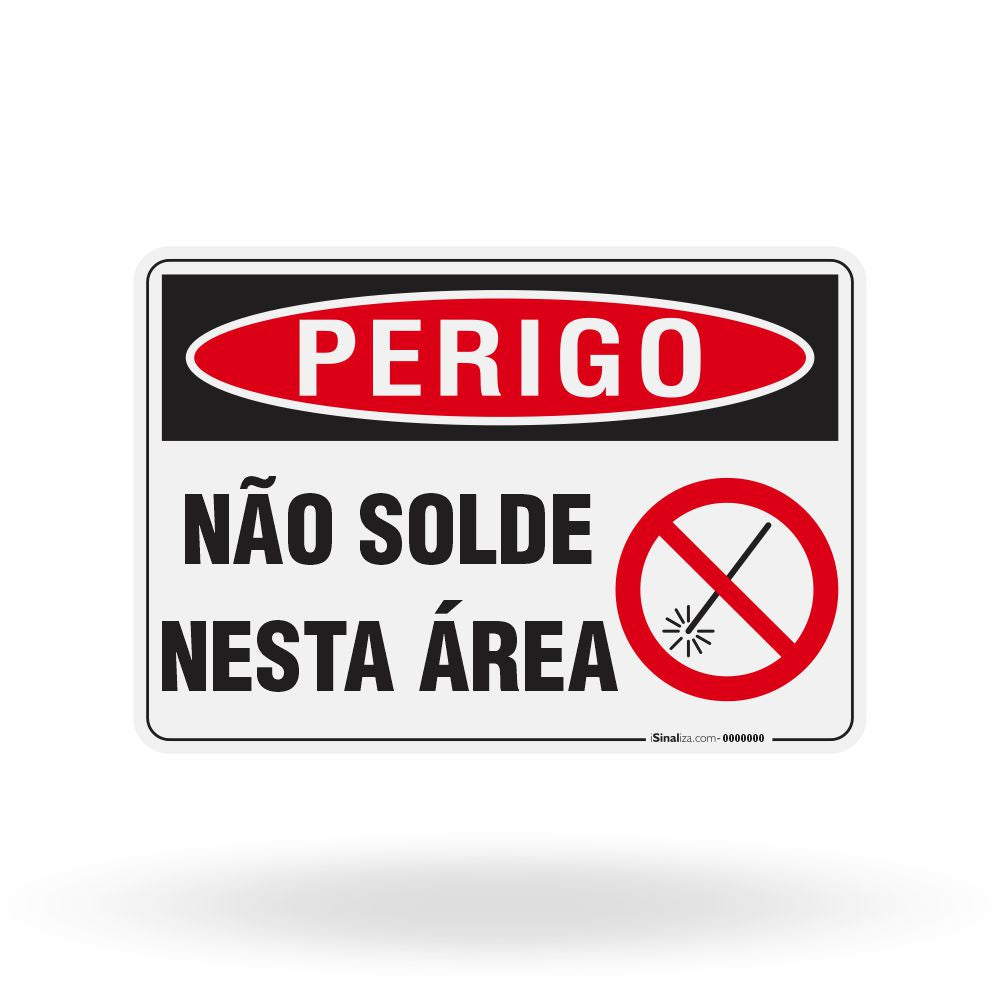 Placa Perigo - Não Solde Nesta Área