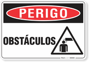 Placa Perigo Obstáculos