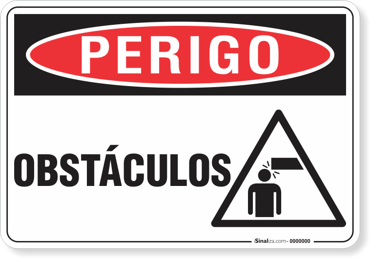 Placa Perigo Obstáculos