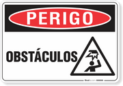 Placa Perigo Obstáculos