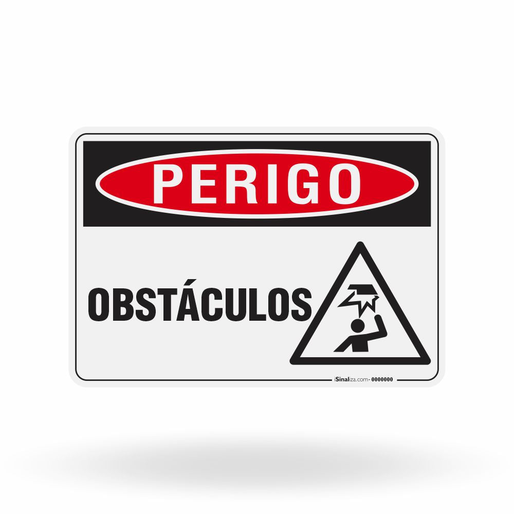 Placa Perigo - Obstáculos