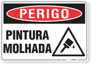 Placa Perigo Pintura Molhada