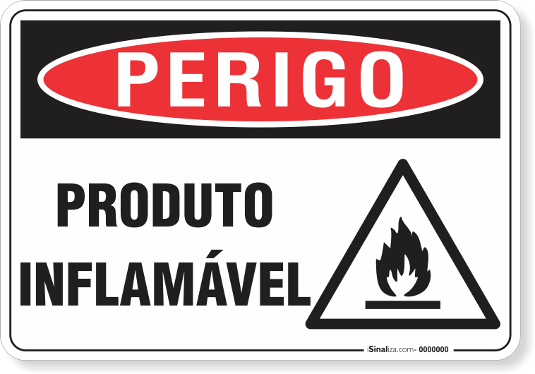 Placa Perigo Produto Inflamável