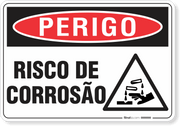 Placa Perigo Risco De Corrosão