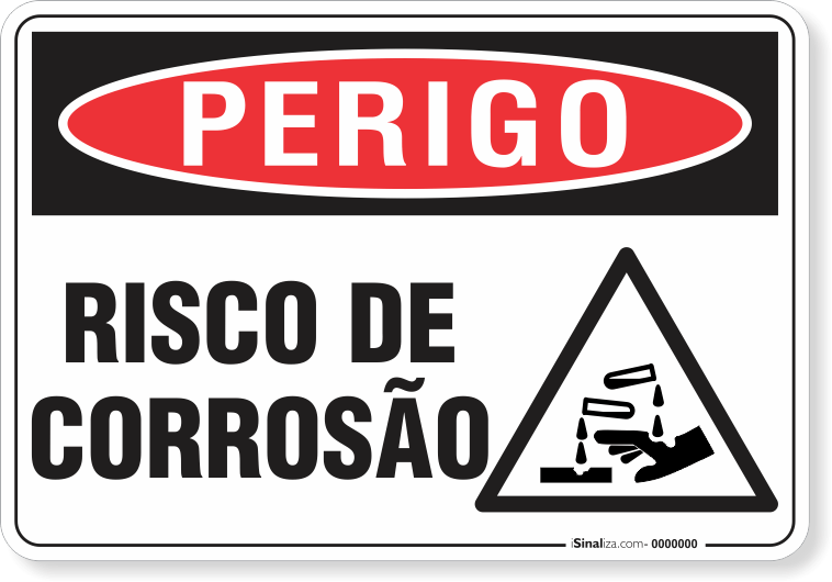 Placa Perigo Risco De Corrosão