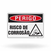 Placa Perigo - Risco de Corrosão