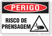Placa Perigo Risco De Prensagem