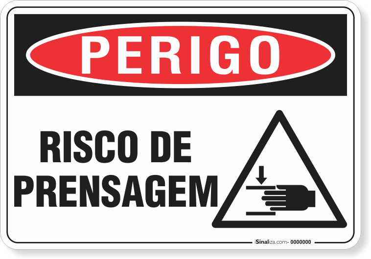 Placa Perigo Risco De Prensagem