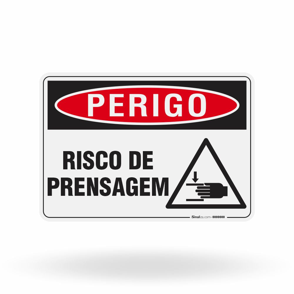 Placa Perigo - Risco de Prensagem
