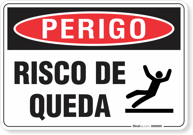 Placa Perigo Risco De Queda