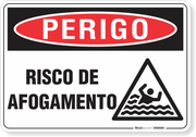 Placa Perigo Risco De Afogamento