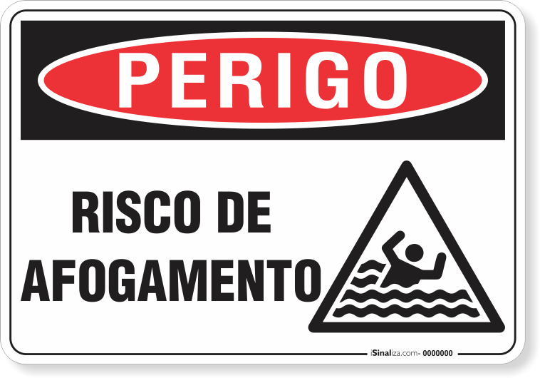 Placa Perigo Risco De Afogamento
