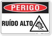 Placa Perigo Ruído Alto