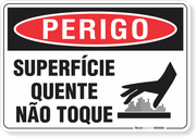 Placa Perigo Superfície Quente Não Toque