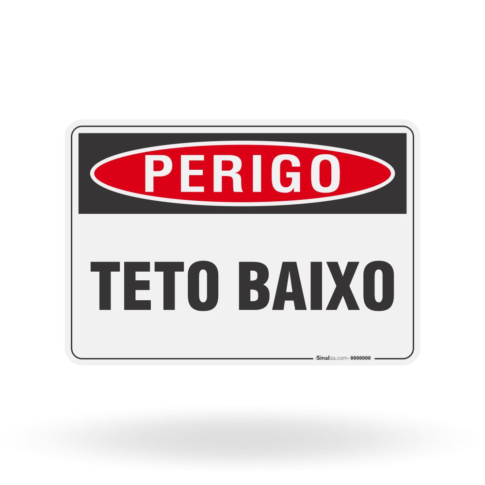 Placa Perigo - Teto Baixo
