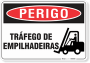Placa Perigo Tráfego De Empilhadeiras