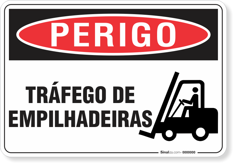 Placa Perigo Tráfego De Empilhadeiras