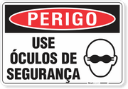 Placa Perigo Use Óculos De Segurança