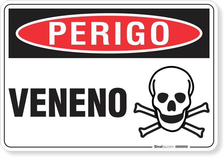 Placa Perigo Veneno
