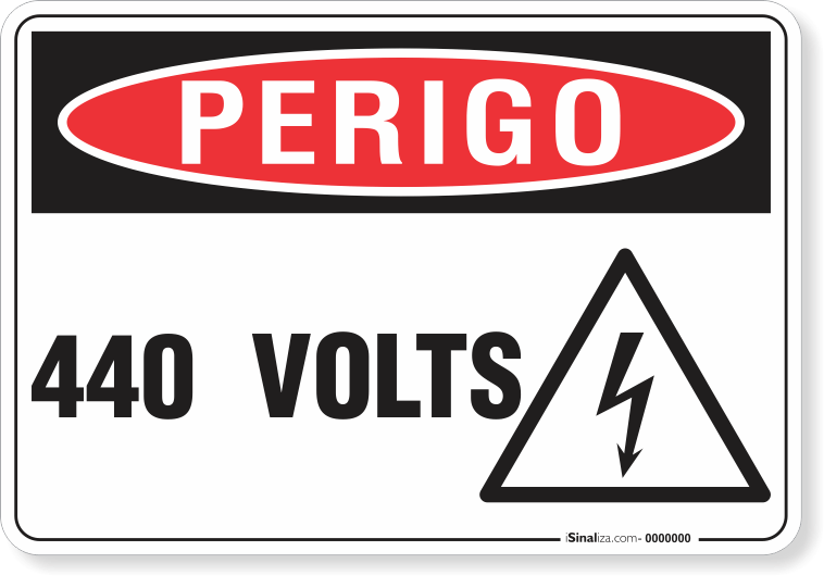 Placa Perigo 440 Volts