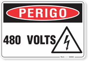 Placa Perigo 480 Volts