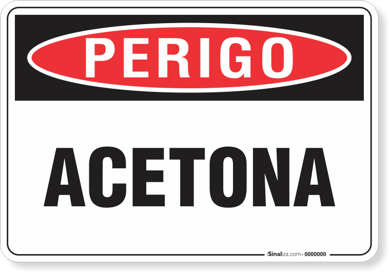 Placa Perigo Acetona