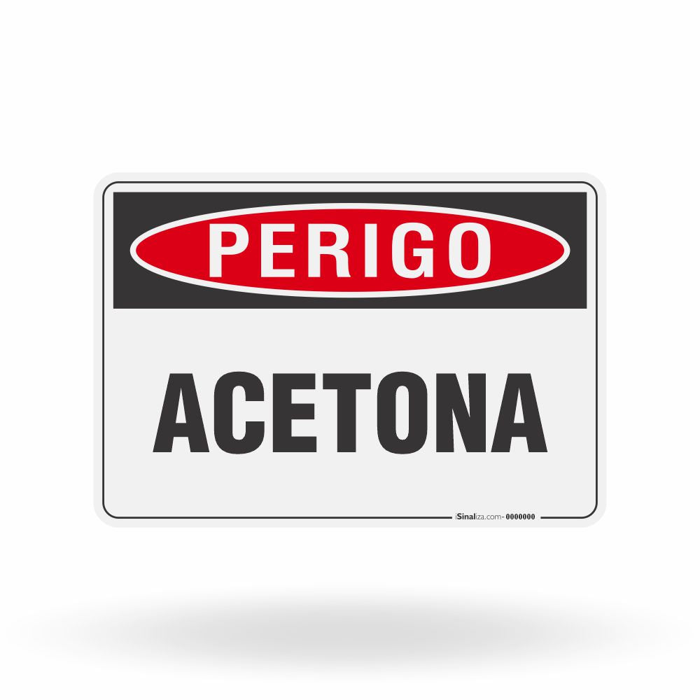 Placa Perigo - Acetona