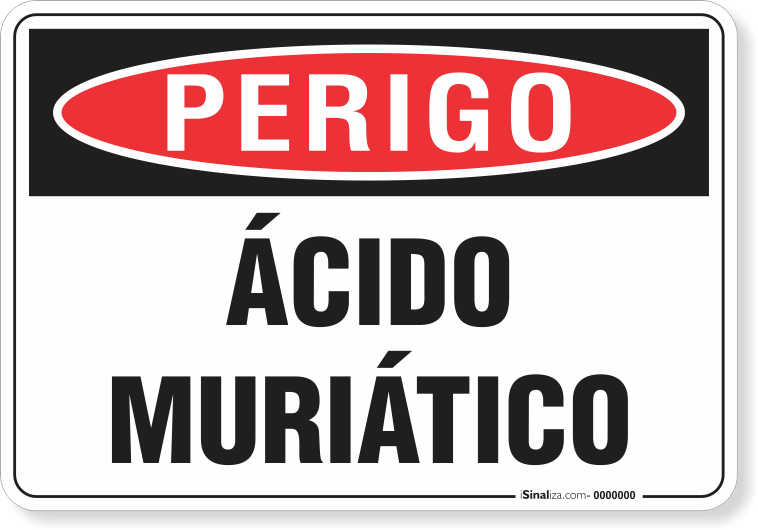 Placa Perigo Ácido Muriático