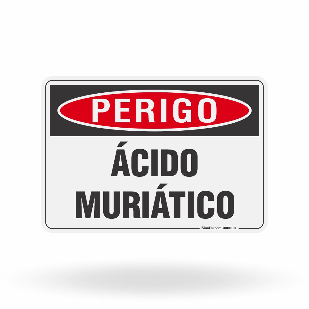 Placa Perigo - Ácido Muriático