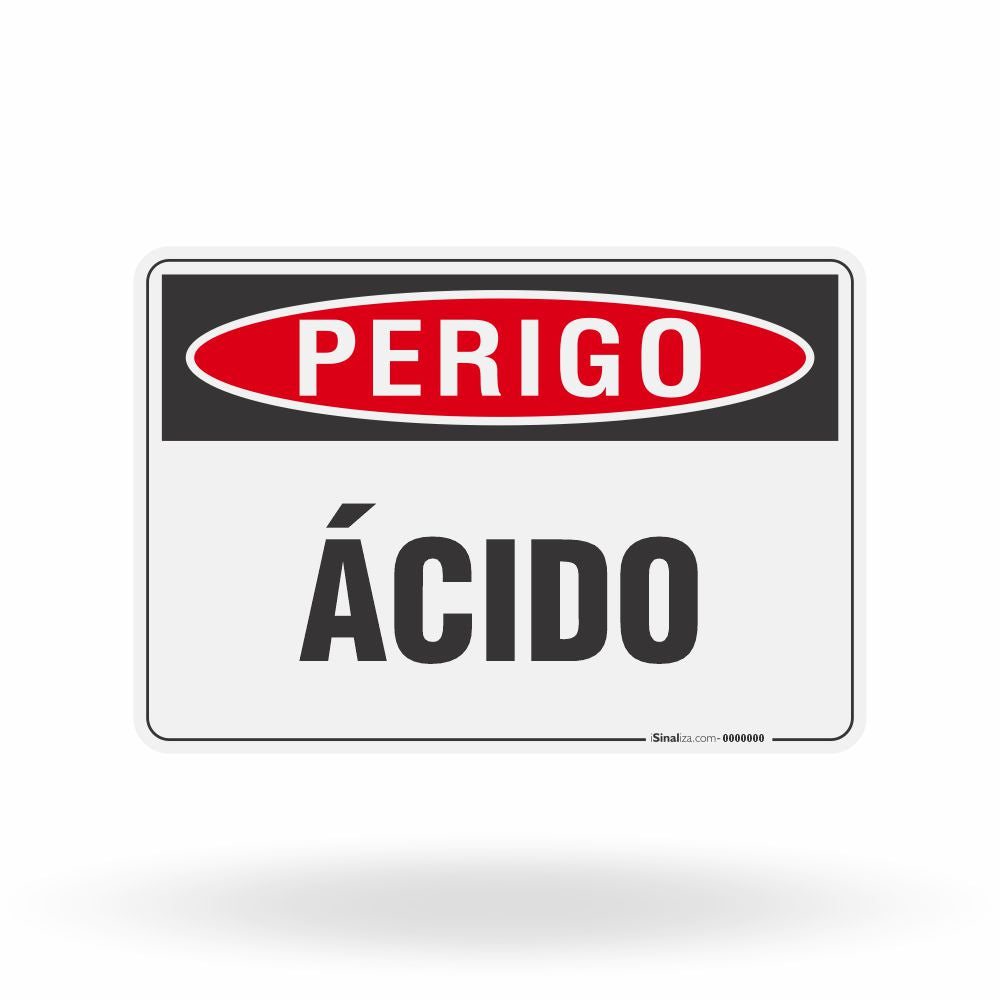 Placa Perigo - Ácido