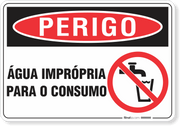 Placa Perigo Água Imprópria Para O Consumo