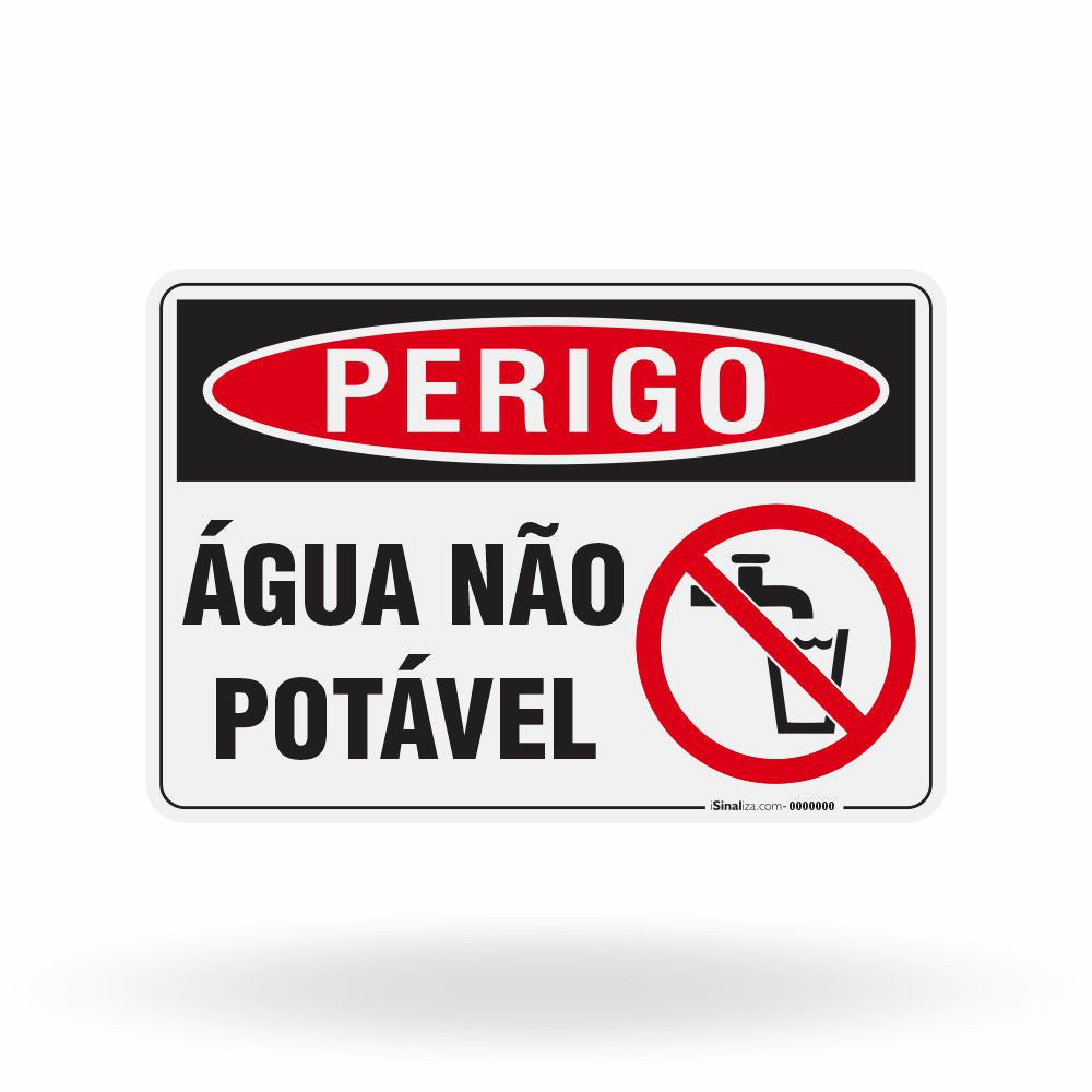 Placa Perigo - Água Não Potável