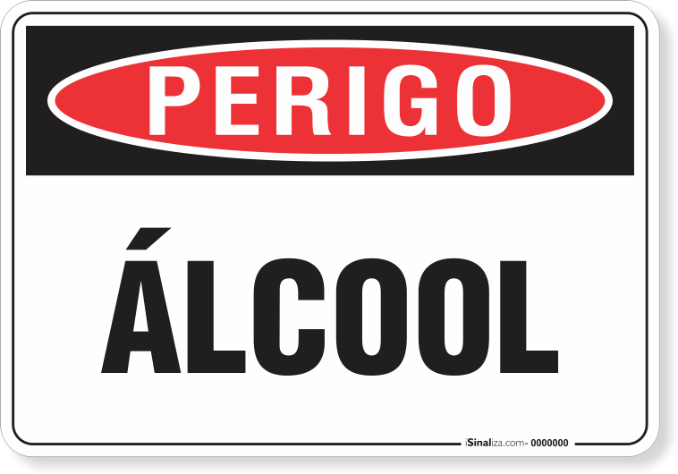 Placa Perigo Álcool