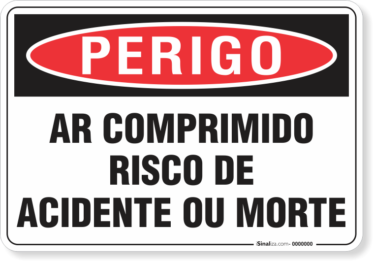 Placa Perigo Ar Comprimido Risco De Acidente Ou Morte