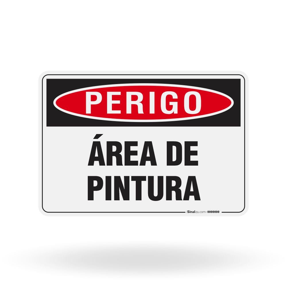 Placa Perigo - Área de Pintura