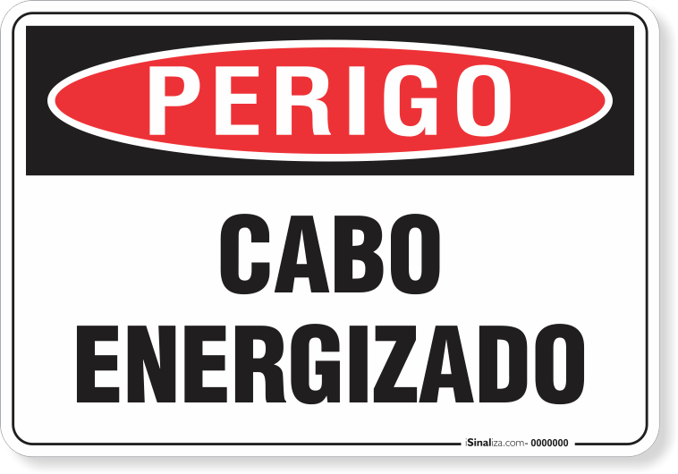 Placa Perigo Cabo Energizado