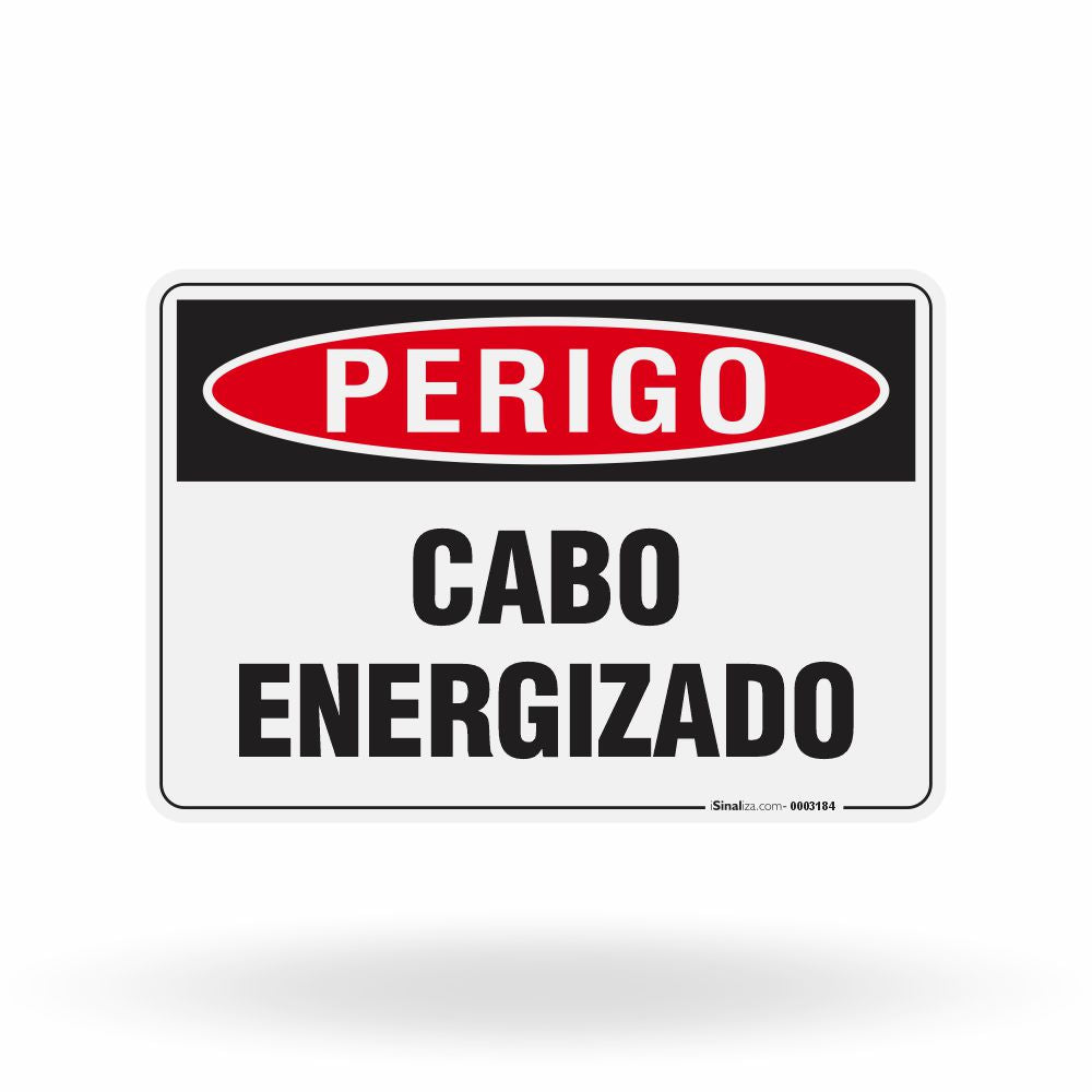 Placa Perigo - Cabo Energizado