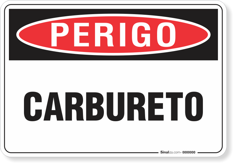 Placa Perigo Carbureto
