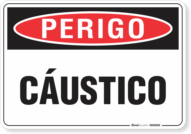 Placa Perigo Cáustico