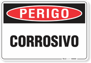 Placa Perigo  Corrosivo