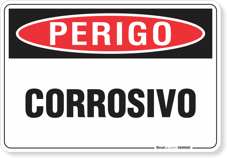 Placa Perigo  Corrosivo
