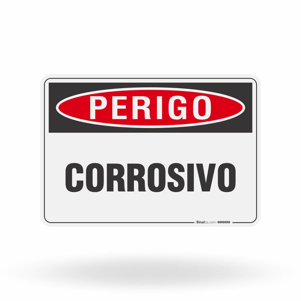 Placa Perigo - Corrosivo