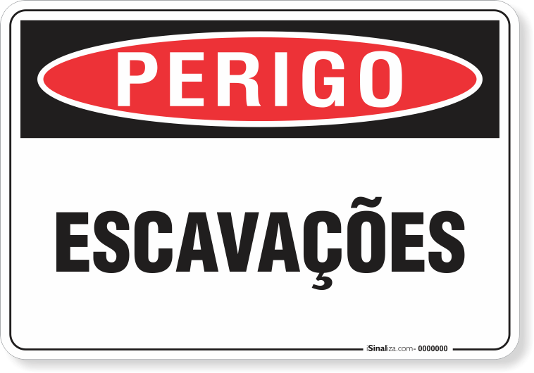Placa Perigo Escavações