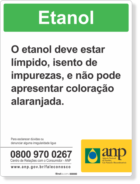 Adesivo ANP - Bombas de Etanol 15x20 cm (Adesivo Industrial)