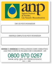 Adesivo ANP CNPJ e Endereço – Personalizado 15x20 (Adesivo Industrial)