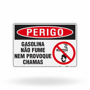 Placa Perigo - Gasolina Não Fume Nem Provoque Chamas