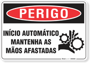 Placa Perigo Início Automático Mantenha As Mãos Afastadas