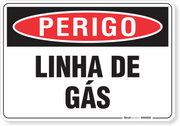 Placa Perigo Linha De Gás